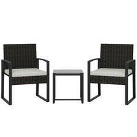 GARTENMÖBEL,2 Stühle+Couchtisch,cremeweiß - Grau, Metall - Vallsero