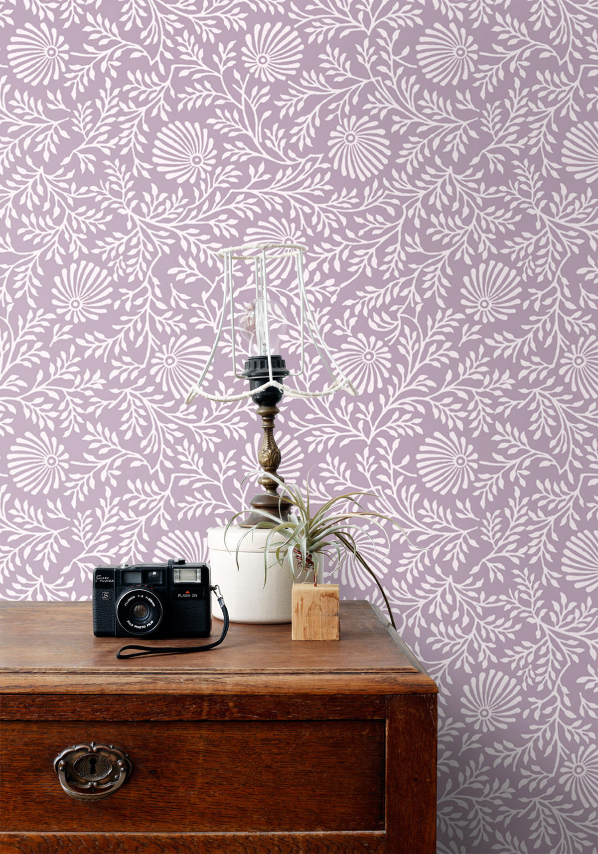 TAPETE Blumenmuster 50 x 900 cm - Lila, Papier (50/900cm) - ESTAhome
