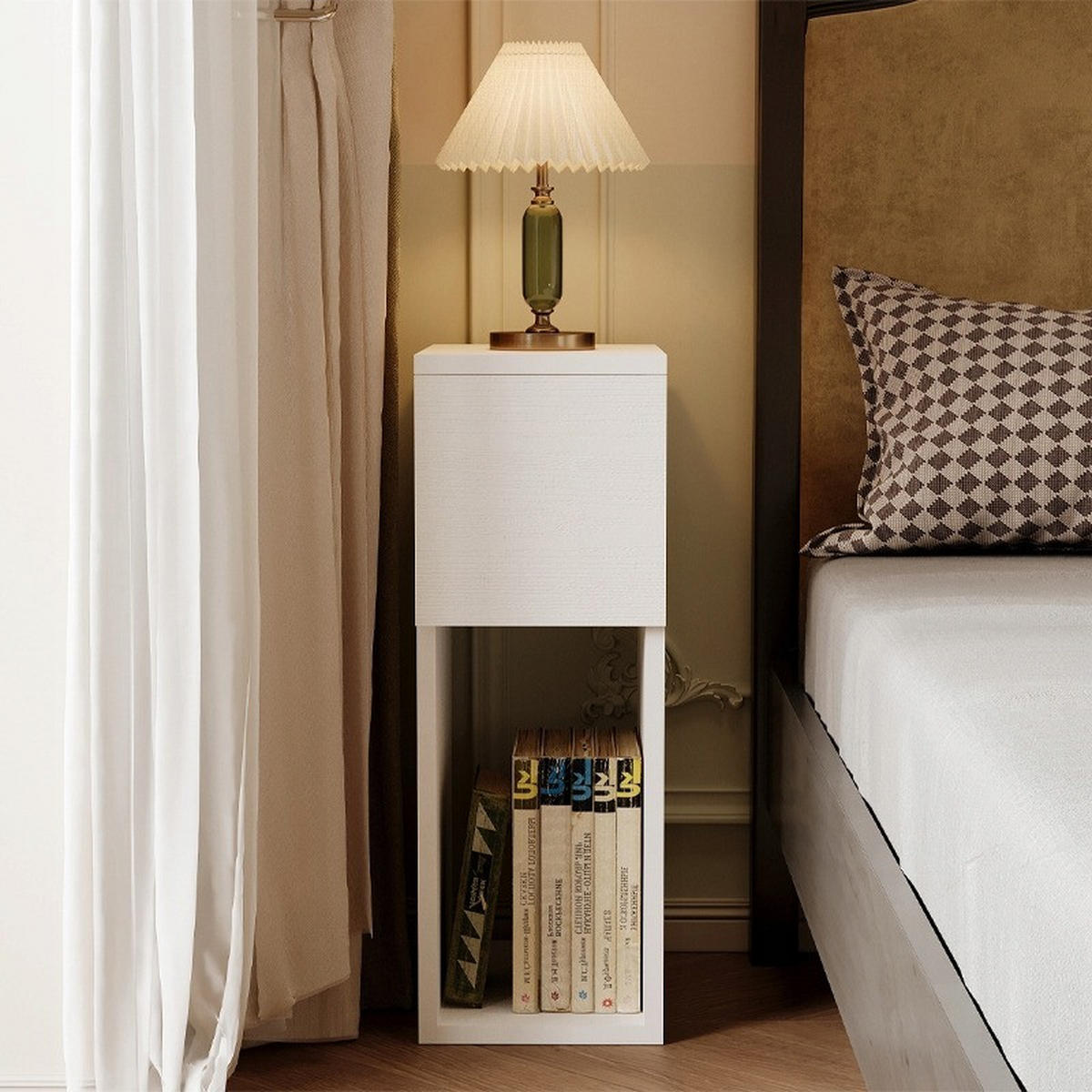 NACHTTISCH, weiß 20/55/30 cm - Weiß, Holzwerkstoff (50/12/38cm)