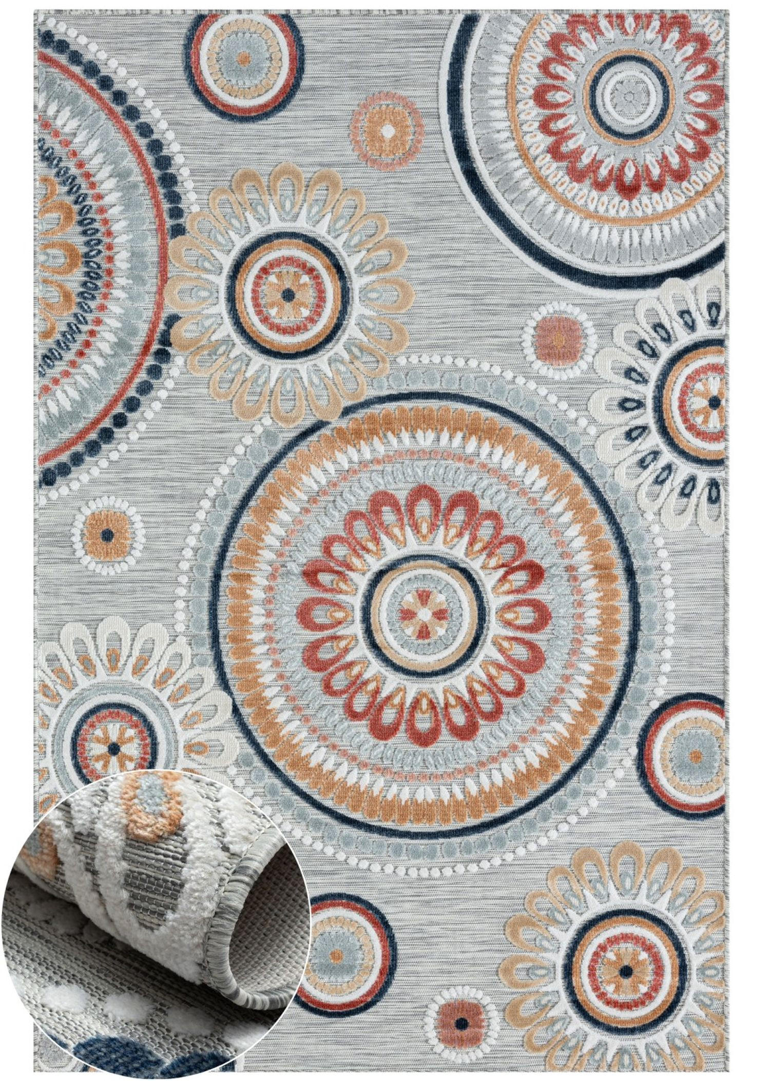 OUTDOORTEPPICH Reed Hellgrau,Rostfarben,Currygelb 160/230 cm - Hellgrau, Textil (160/230cm) - My-Rug