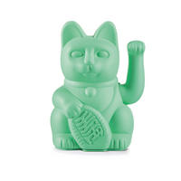WINKEKATZE Lucky Cat Maneki Neko, Kunststoff, Mint Green, 15 cm - Grün, Kunststoff (10.5/15/9cm) - Donkey Products