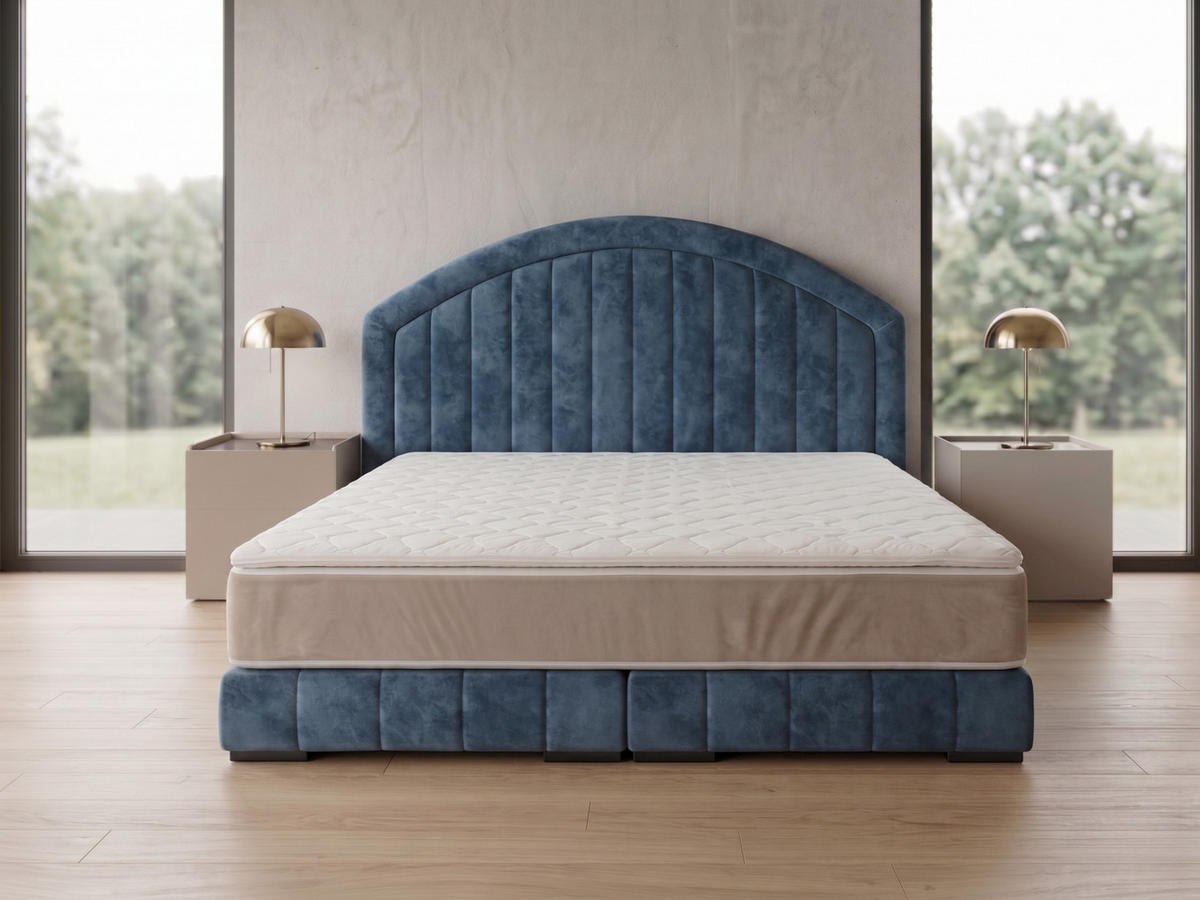POLSTERBETT LEON2 200x 200 cm Farbe: Blau - Blau, Textil (200/200cm) - A&J MöbelLand