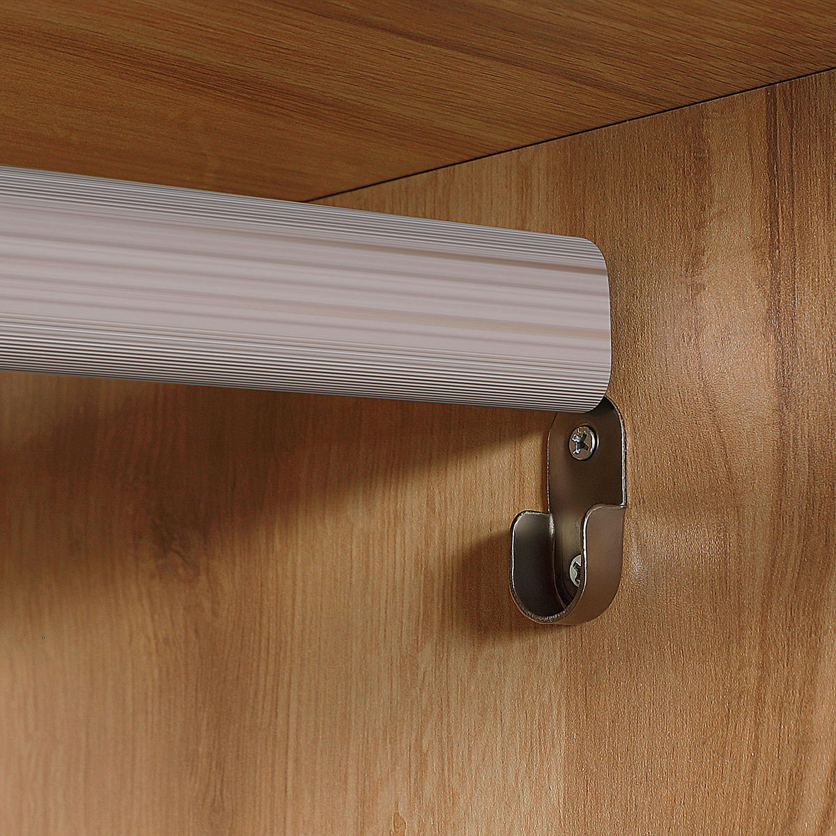 KLEIDERSCHRANK DE-17166 mit Kleiderstange & 3 Stoffschubladen Natur - Naturfarben, Holzwerkstoff (48/160/105cm) - ComfortXL
