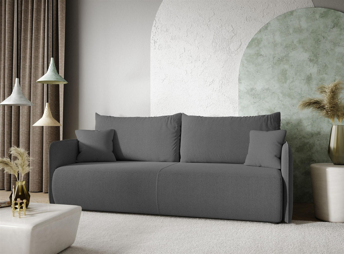 SCHLAFSOFA Calgary - Dunkelgrau, Holzwerkstoff/Textil (216/86/105cm) - Fun Möbel