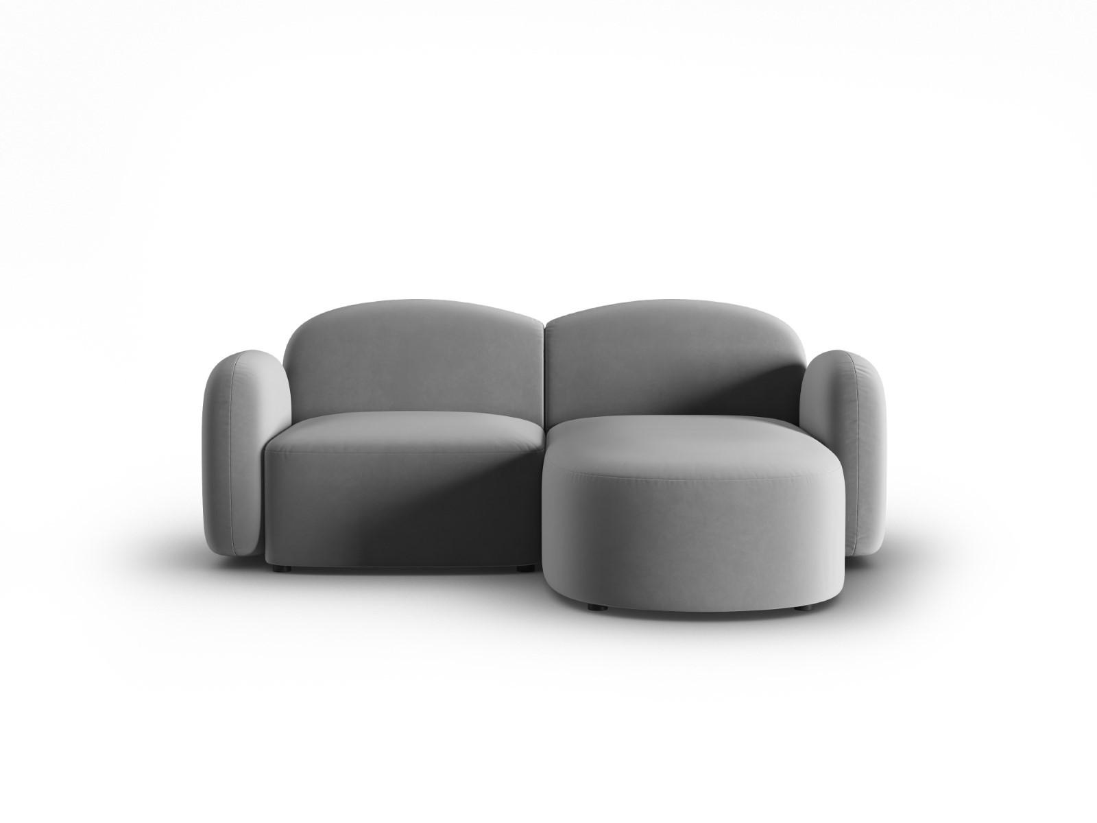 ECKSOFA rechts Blair aus Samt hellgrau 3 Sitzplätze - Hellgrau, Textil (155/194cm) - Micadoni