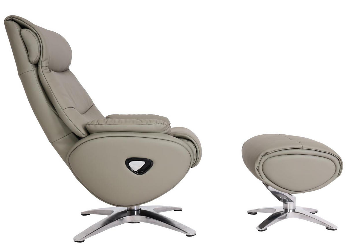 RELAXSESSEL MIT HOCKER Grau - Grau, Textil (117/110/77cm) - MCW