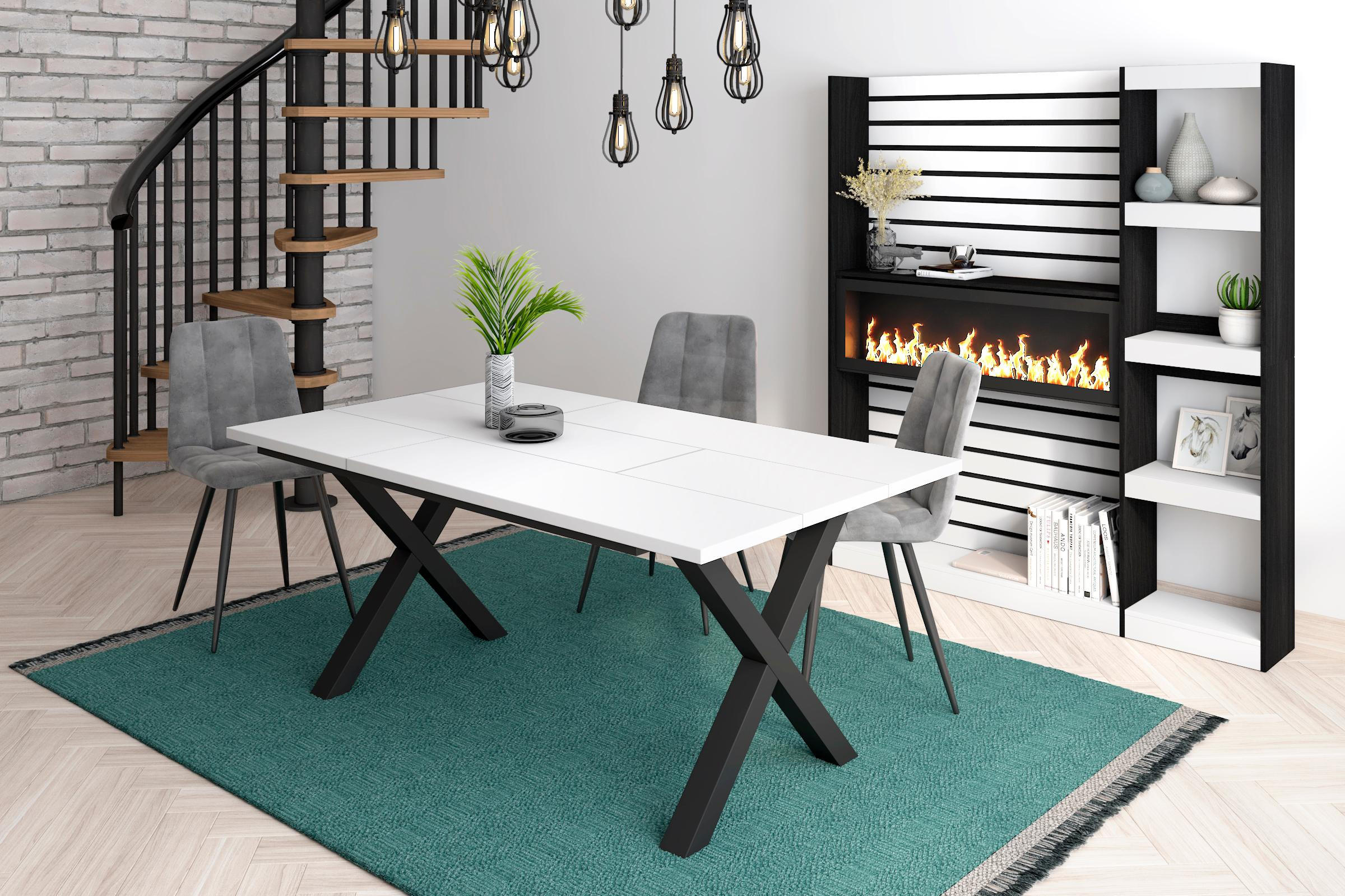 ESSZIMMERTISCH für 8 Gäste, weiß, 167/90/75cm - Weiß, Holzwerkstoff (90/167/75cm) - Skraut Home