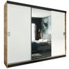SCHIEBETÜRENSCHRANK RETRO 1 200 - Eiche Craft Golden + Weiß 200x205x59cm - Honigeiche/Weiß, Holzwerkstoff (200/205/59cm) - Kier Furniture