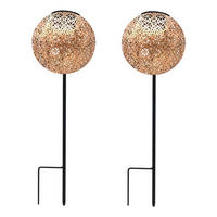 SOLARLEUCHTEN 2er-set orientalische AGADIR kupferfarben - Kupferfarben, Metall (15/15/45cm) - Lumisky