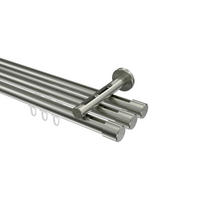 INNENLAUF-GARDINENSTANGEN-SET Siteno Santo 180 cm, 3-läufig, 20 mm Ø Edelstahl-Optik - Edelstahlfarben, Metall (180cm) - INTERDECO