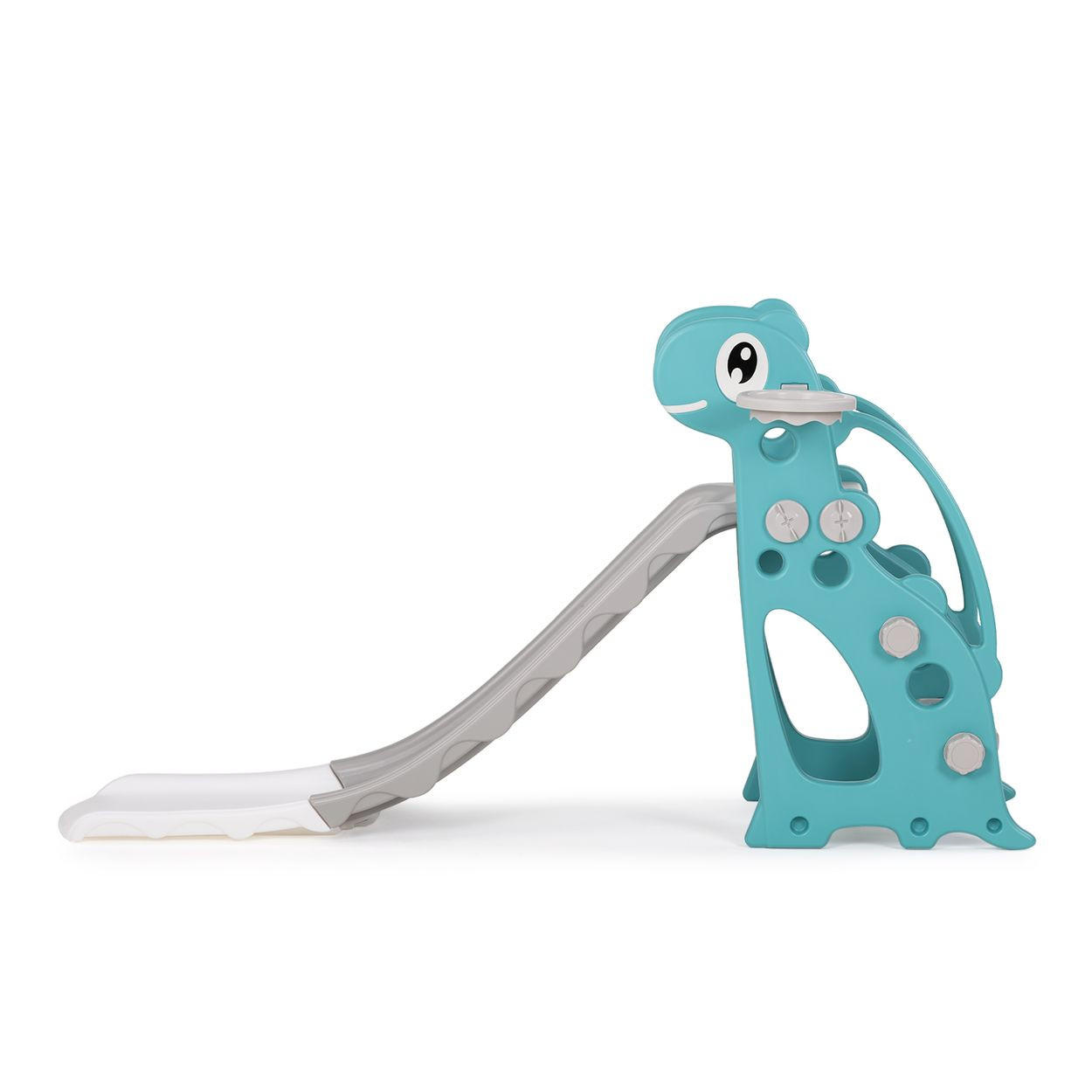 KINDERRUTSCHE Dino 116 cm grün Rutschlänge, Ball mit Basketballkorb, 30 kg - Grün, Kunststoff (55/70/132cm) - Chipolino