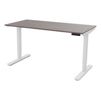 SCHREIBTISCH Elektrisch höhenverstellbarer Schreibtisch Y-Line Sichtbeton Anthrazit Signalweiß 140/70/62-127cm - Schieferfarben/Weiß, Holzwerkstoff/Metall (70/140/127cm) - ASSMANN