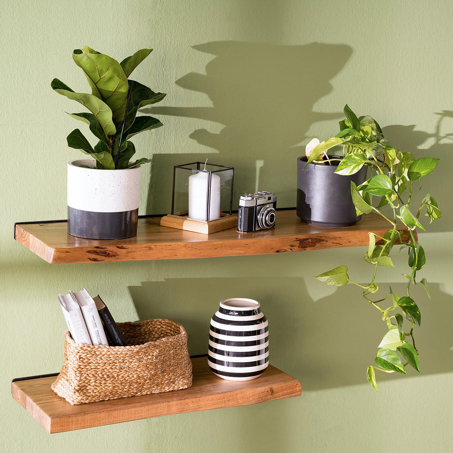 WANDBOARD - Akazie massiv - Akaziefarben, Holz (90/3.5/23cm) - home24