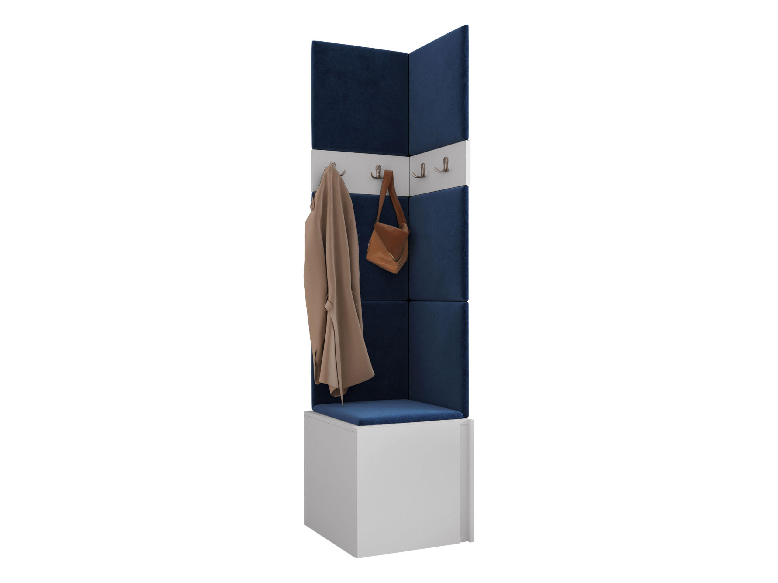 MOBILIER PENTRU HOL Orion XXI - albastru/alb, material plastic/compozit lemnos (42/186/46cm) - MIRJAN24