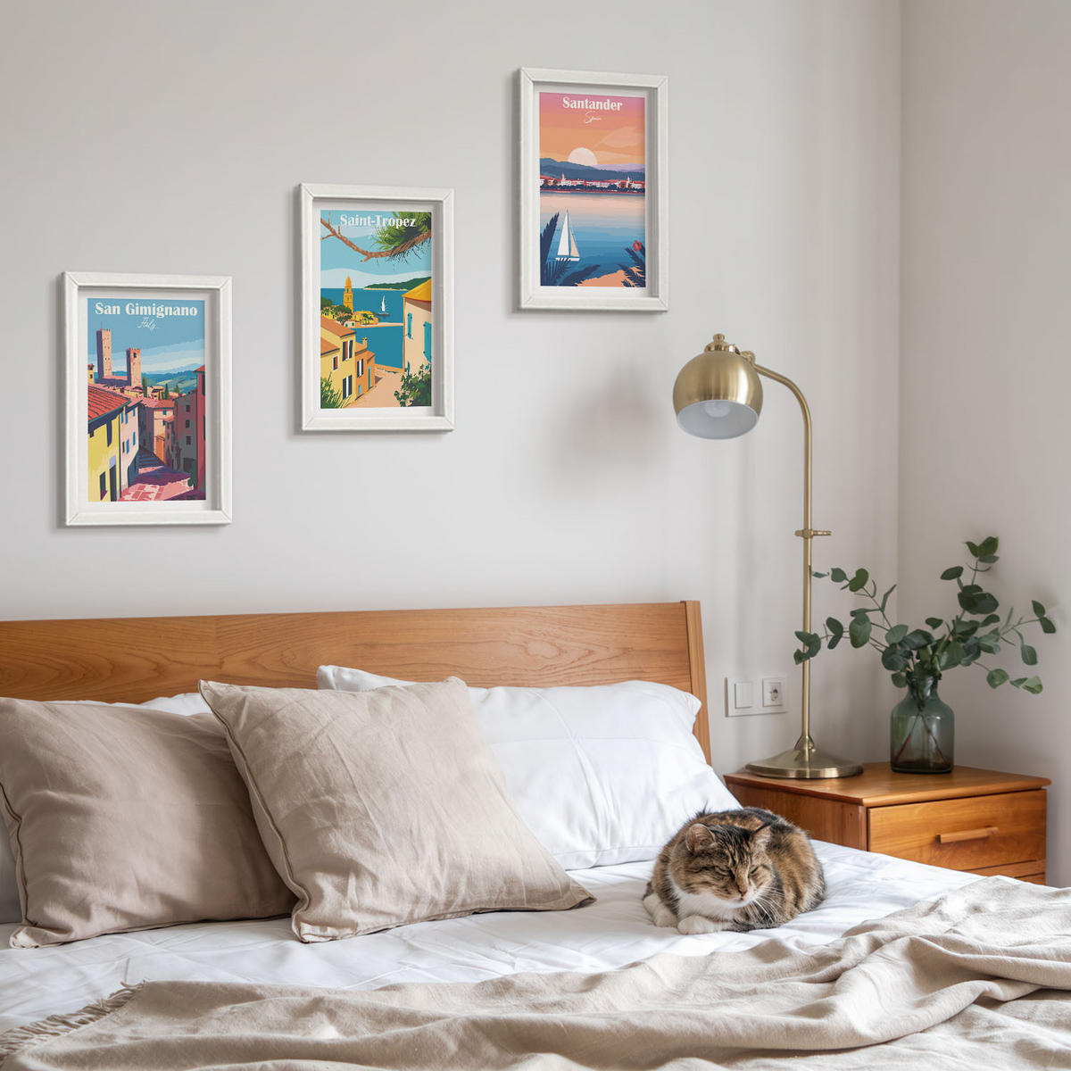 WANDBILDER 3er-Set - 20x30 cm Weißer Rahmen - Italienische Stadtlandschaften - Weiß, Kunststoff (20/30cm) - ArtPrintCave