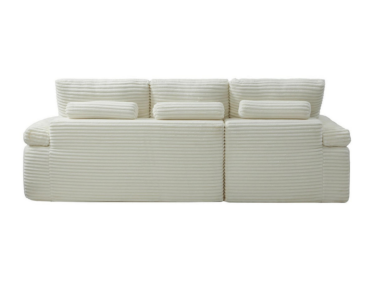 SOFA - 3 Personen - samt - gebrochenes weiß Dorepa - Weiß, Textil (246/101cm) - Vente-Unique