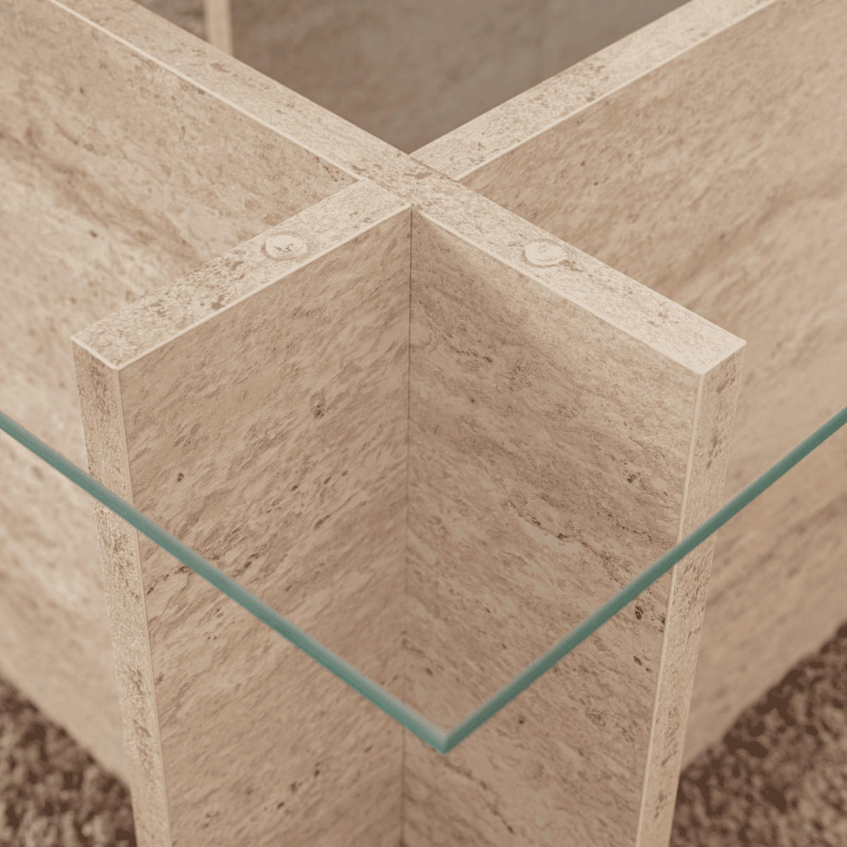 COUCHTISCH mit glasplatte noah 105/65/40 cm - Beige, Holzwerkstoff (105/65/40cm) - Calicosy