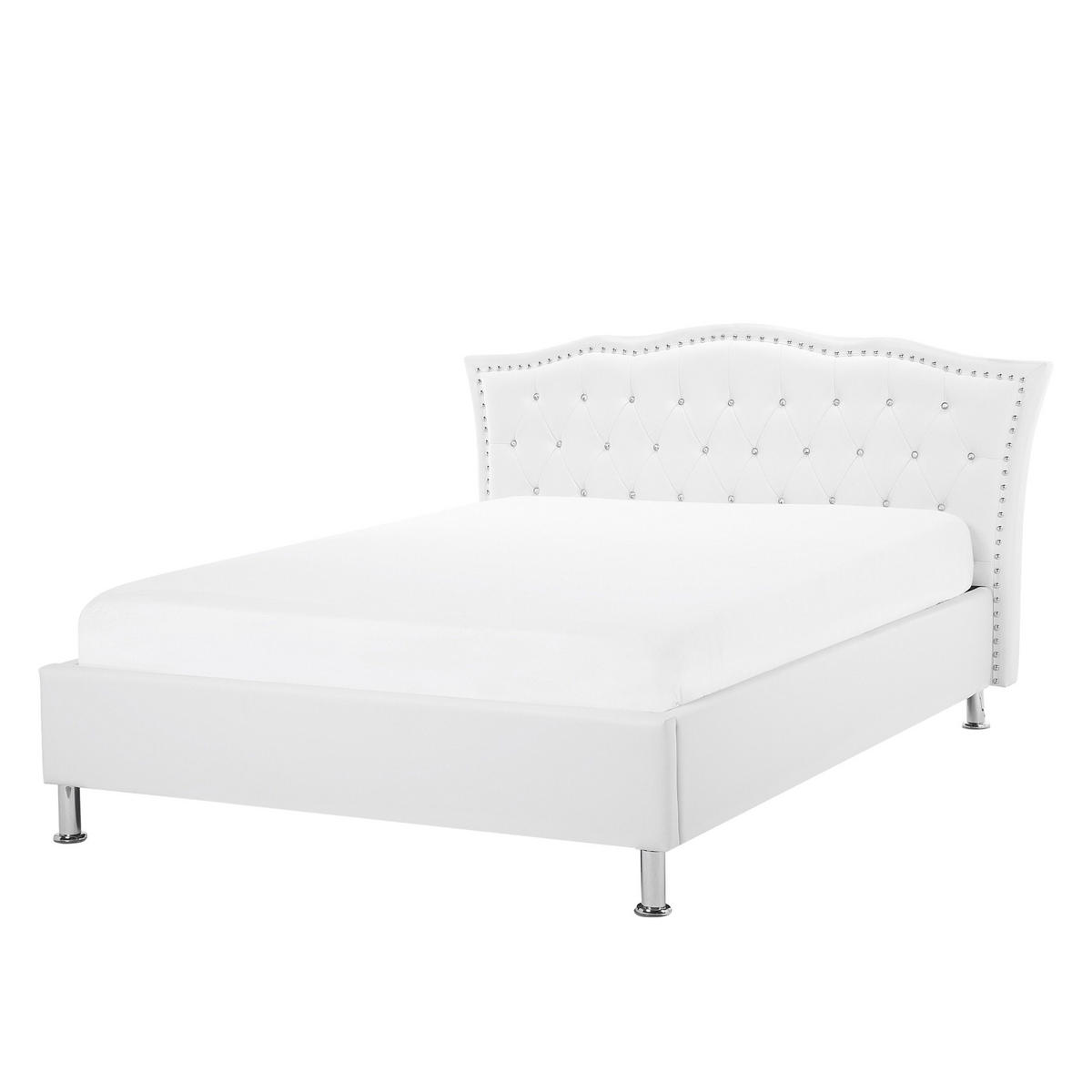 BETT 140/200cm Weiß Metz - Weiß, Textil (140/200cm) - Beliani