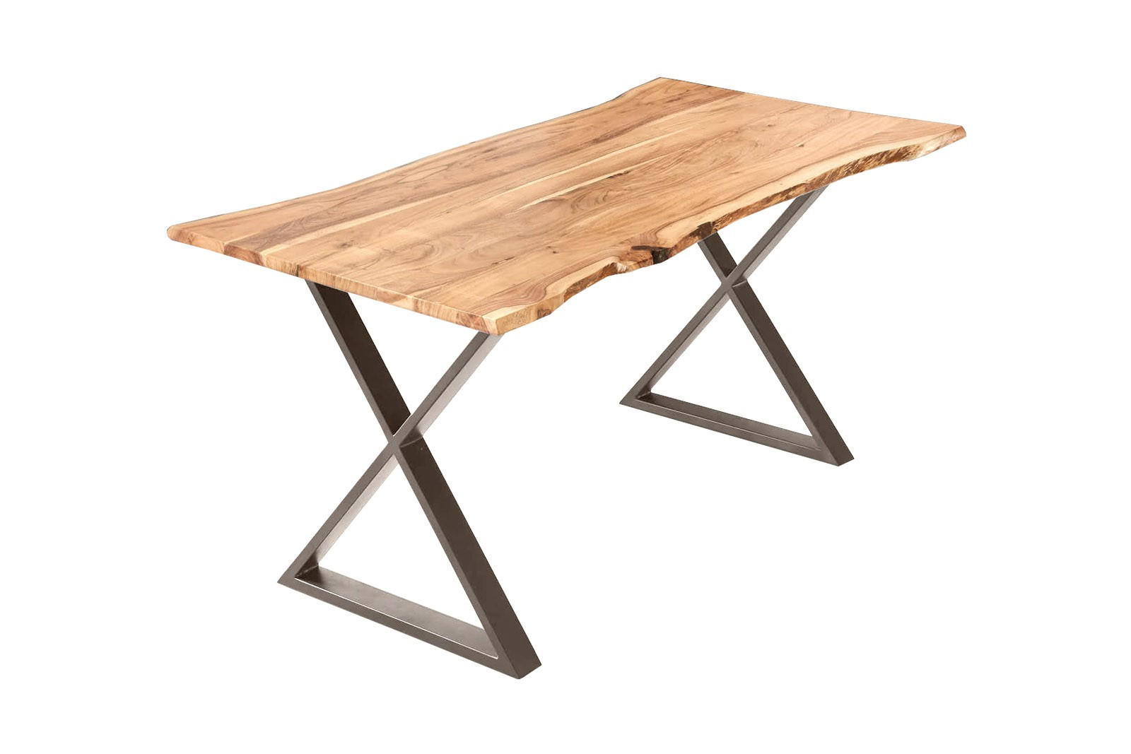 ESSTISCH KASIMIR - Chromfarben/Edelstahlfarben, Holz/Metall (80/120/77cm) - SAM
