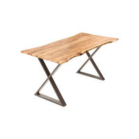 ESSTISCH KASIMIR - Chromfarben/Edelstahlfarben, Holz/Metall (80/120/77cm) - SAM