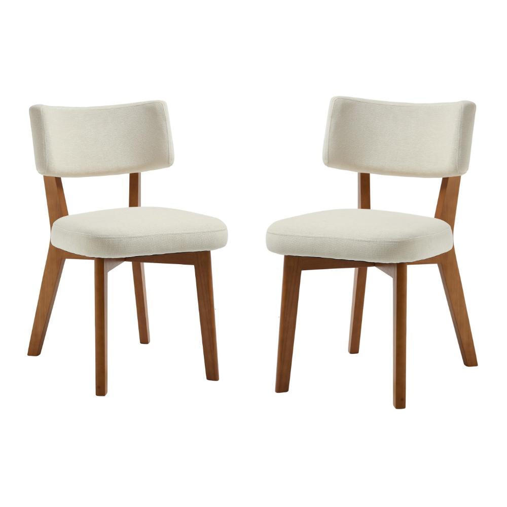 STÜHLE 2er-Set Esszimmerstuhl,Massivholz,Leinenstoff,Beige - Beige, Textil (47/77/54.5cm) - LVHOM