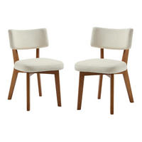 STÜHLE 2er-Set Esszimmerstuhl,Massivholz,Leinenstoff,Beige - Beige, Textil (47/77/54.5cm) - LVHOM