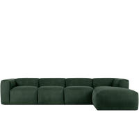 ECKMODULSOFA-RECHTS BUFFO 6-Sitzer mit extrem weicher Sitzfläche, Kordstoff, dunkelgrün - Dunkelgrün, Textil (377/180cm) - KONSIMO®