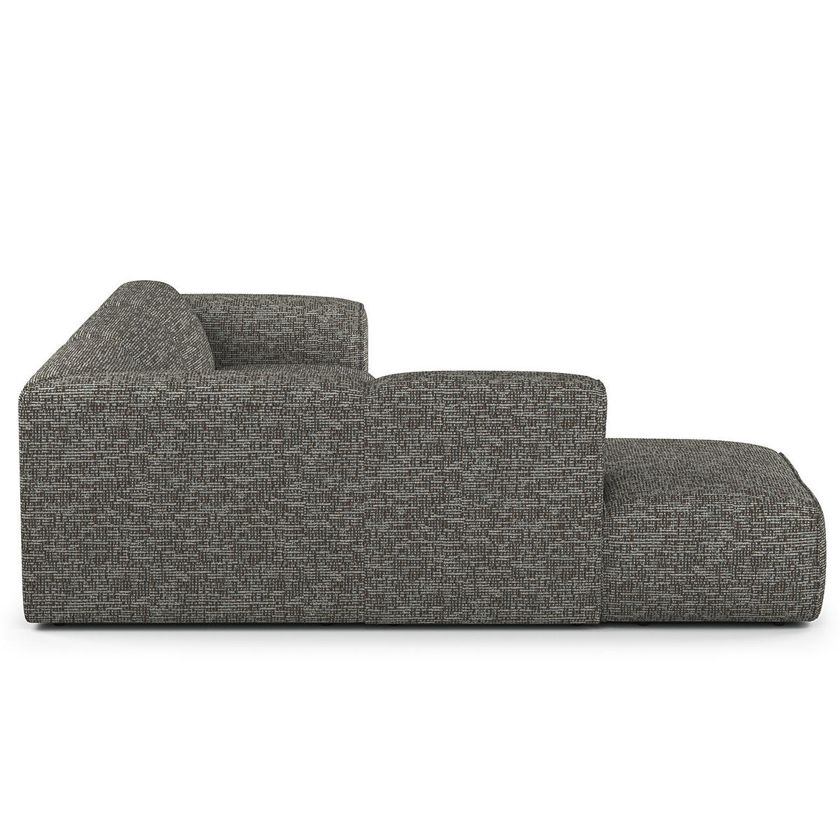 3-SITZER ECKSOFA mit Recamiere - Schwarz/Grau, Kunststoff/Textil (295/231cm) - home24
