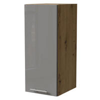 KÜCHENHÄNGESCHRANK Essen W2/20 Grau Hochglanz / Eiche Artisan Matt 20 / 32,5 / 72cm - Eiche Artisan/Grau, Holz/Holzwerkstoff (20/72/32.5cm) - Feldmann-Wohnen