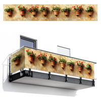 BALKON-SICHTSCHUTZ Blumentöpfe - Wand - Vintage - Terra cotta, Kunststoff (500/90cm) - MuchoWow