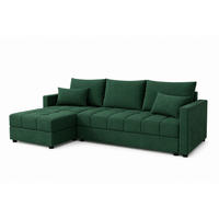 WOHNLANDSCHAFT AURELIA– Ecksofa in L-Form mit Schlaffunktion Bettkasten & Kissen Stoff KRONOS 226 cm Grün - Dunkelgrün, Kunststoff (226/140cm) - Wohnideebilder