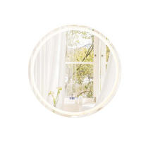 BADSPIEGEL mit Anti-Beschlage Spiegelheizung und Anzeige Silber - Silberfarben, Glas (81/4/81cm) - COSTWAY