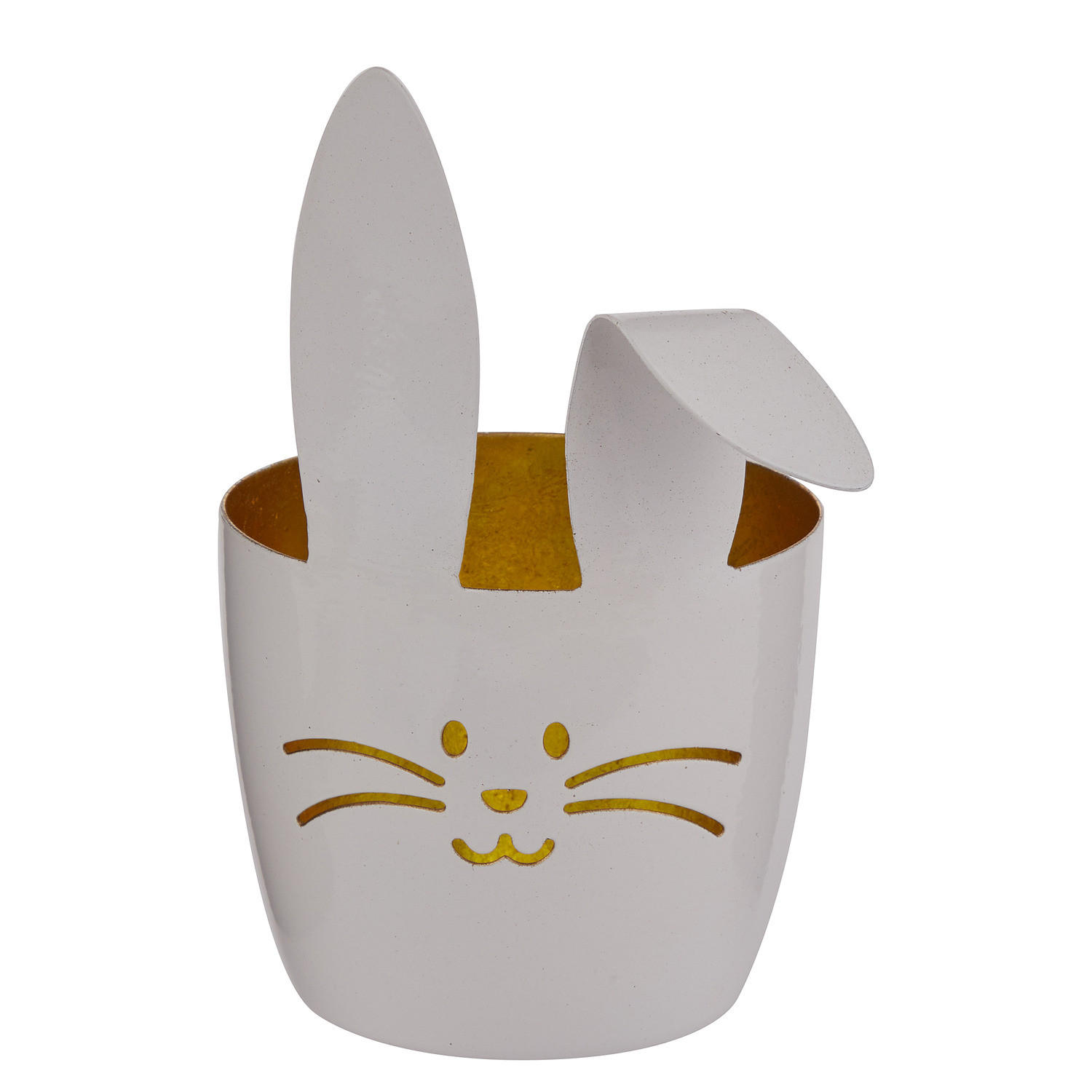 WINDLICHTHALTER Easter Hase mit Ohren - Weiß, Metall (12/17/10cm) - Butlers