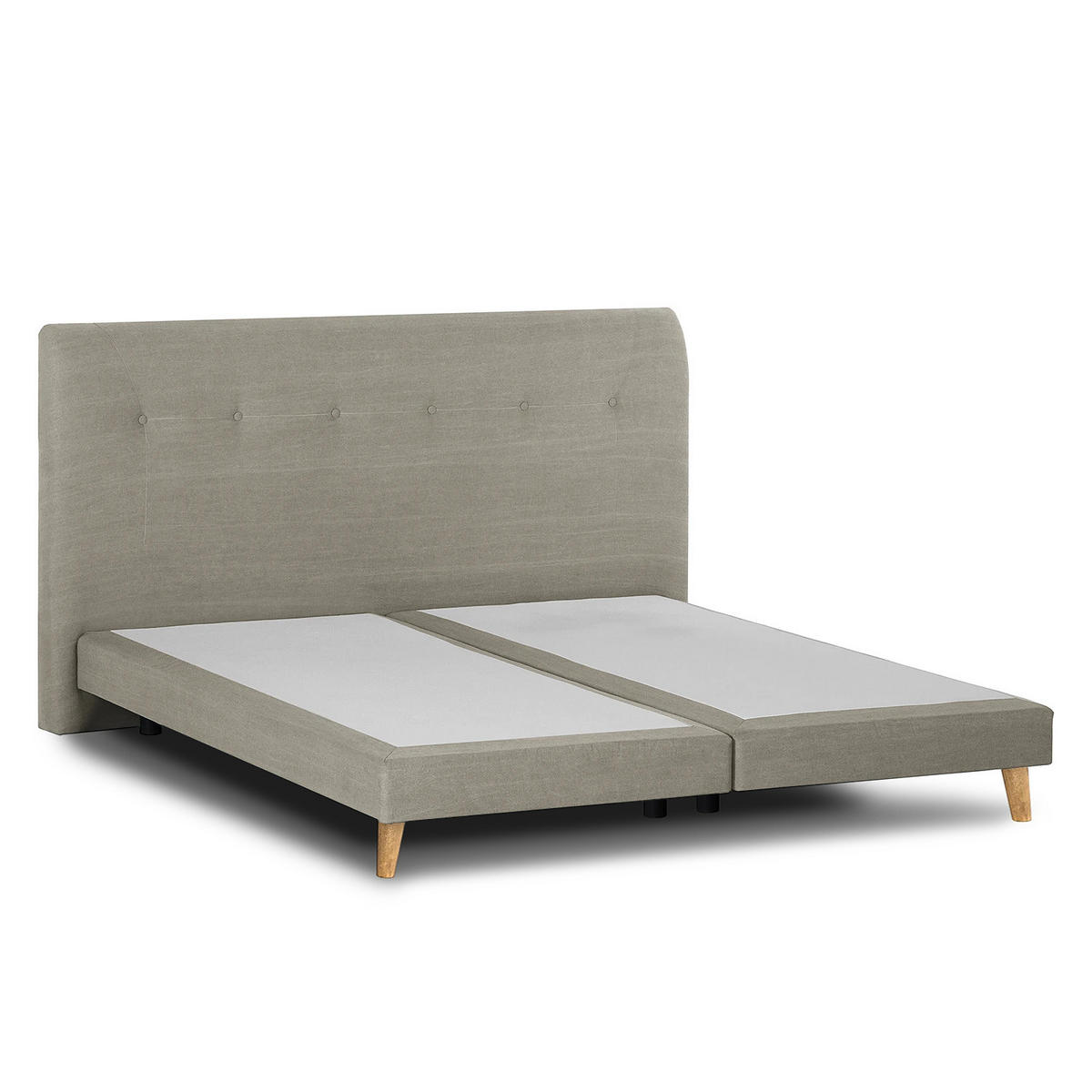 BOXSPRINGBETT - Webstoff - Beige, Naturmaterialien (200/200cm) - home24
