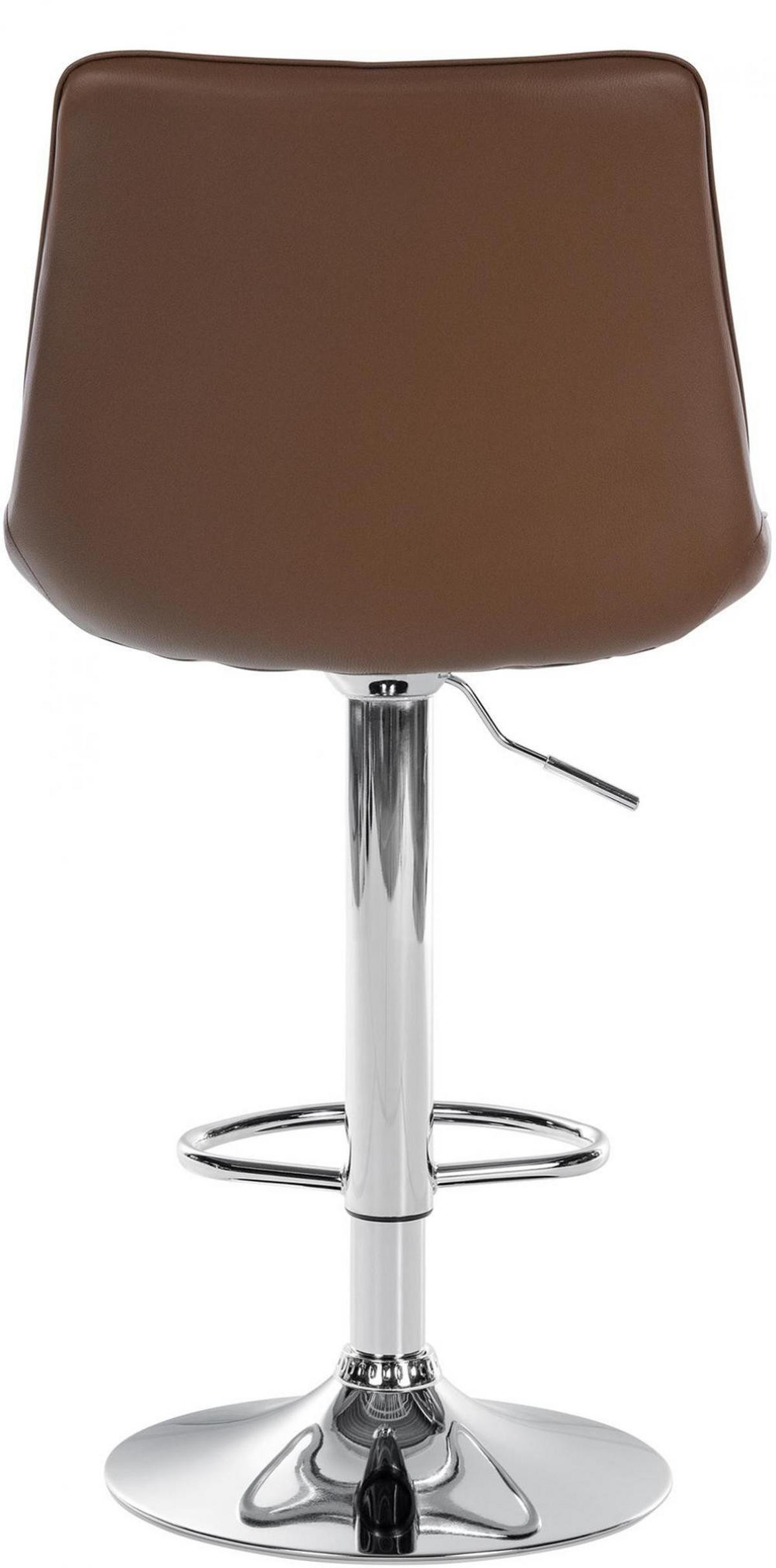 BARHOCKER Lederlook braun - Chromfarben/Braun, Textil/Metall (49.5/91/50cm) - CLP