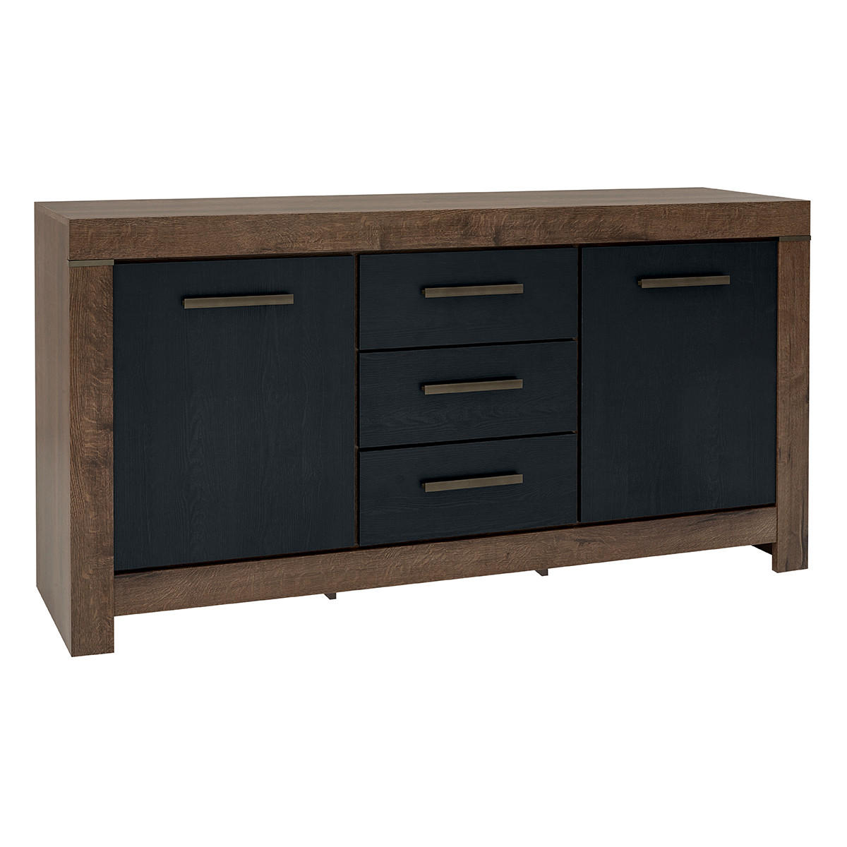 SIDEBOARD Adam Holz und Schwarz - Schwarz, Holzwerkstoff (160/85/45cm) - Petits-meubles