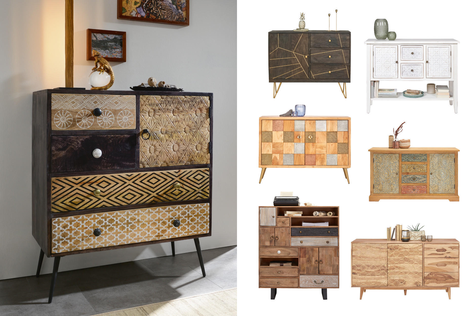 Originální komody se vrzorem patchwork