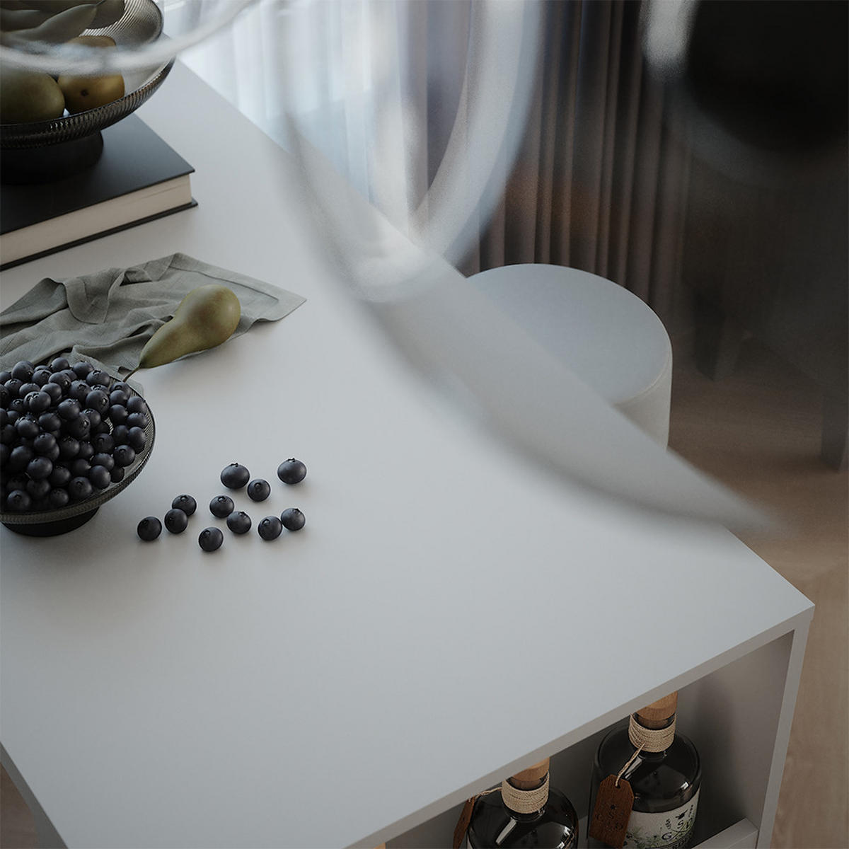 BAROVÝ STŮL Repose Bílá - bílá, kompozitní dřevo (117/57/106cm) - Vicco