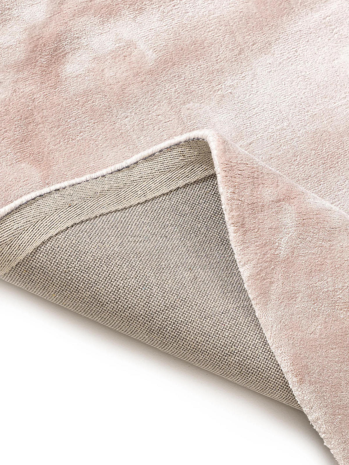 VISKOSETEPPICH rund Nela Rosa ø 120 cm rund - Rosa, Textil (120/120cm) - benuta Pure