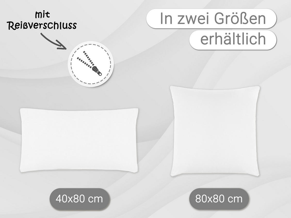 KISSENBEZUG, 2er-Set, 40x80 cm, 100% Baumwolle, Weiß - Weiß, Textil (80/40cm) - Zollner