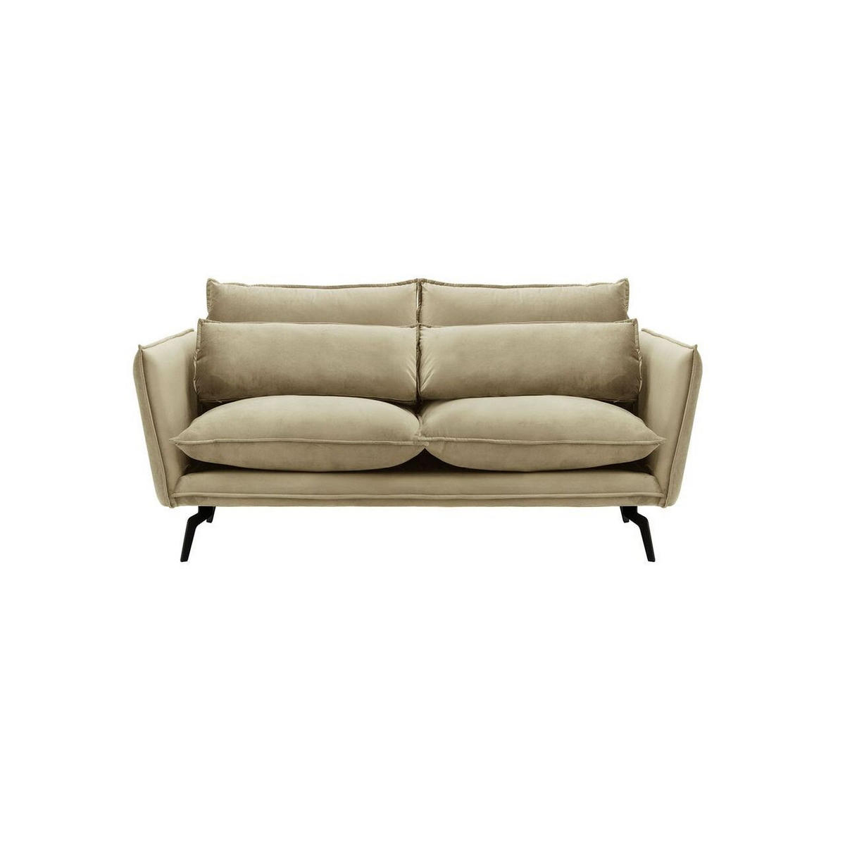 SOFA Layla 2,5-Sitzer-Velluto 3 - Beige, Holz/Textil (197/95/98cm)
