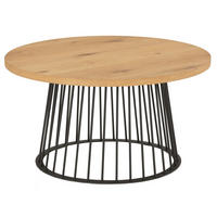 FURNIERTER COUCHTISCH - Eiche / Schwarz - Eichefarben, Holzwerkstoff/Metall (80/80/42cm) - home24