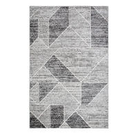 TEPPICH Harmonia geometrisches Design Dreieck Hoch-Tief-Effekt grau 80 x 150 cm - Creme/Grau, Kunststoff/Textil (80/150cm) - oKu-Tex