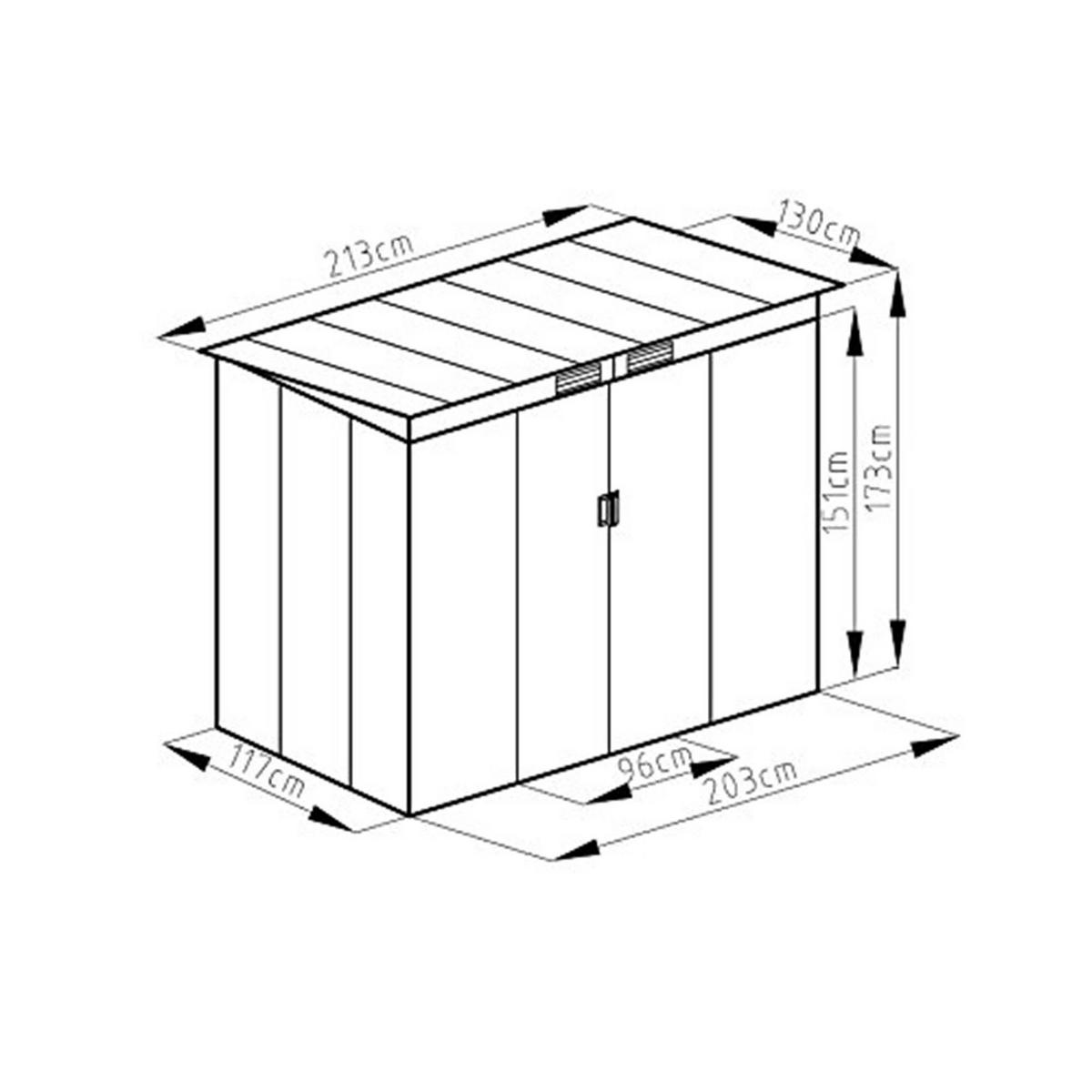 GERÄTEHAUS Metall Dunkelgrau - Grau, Metall (130/173/213cm) - COSTWAY