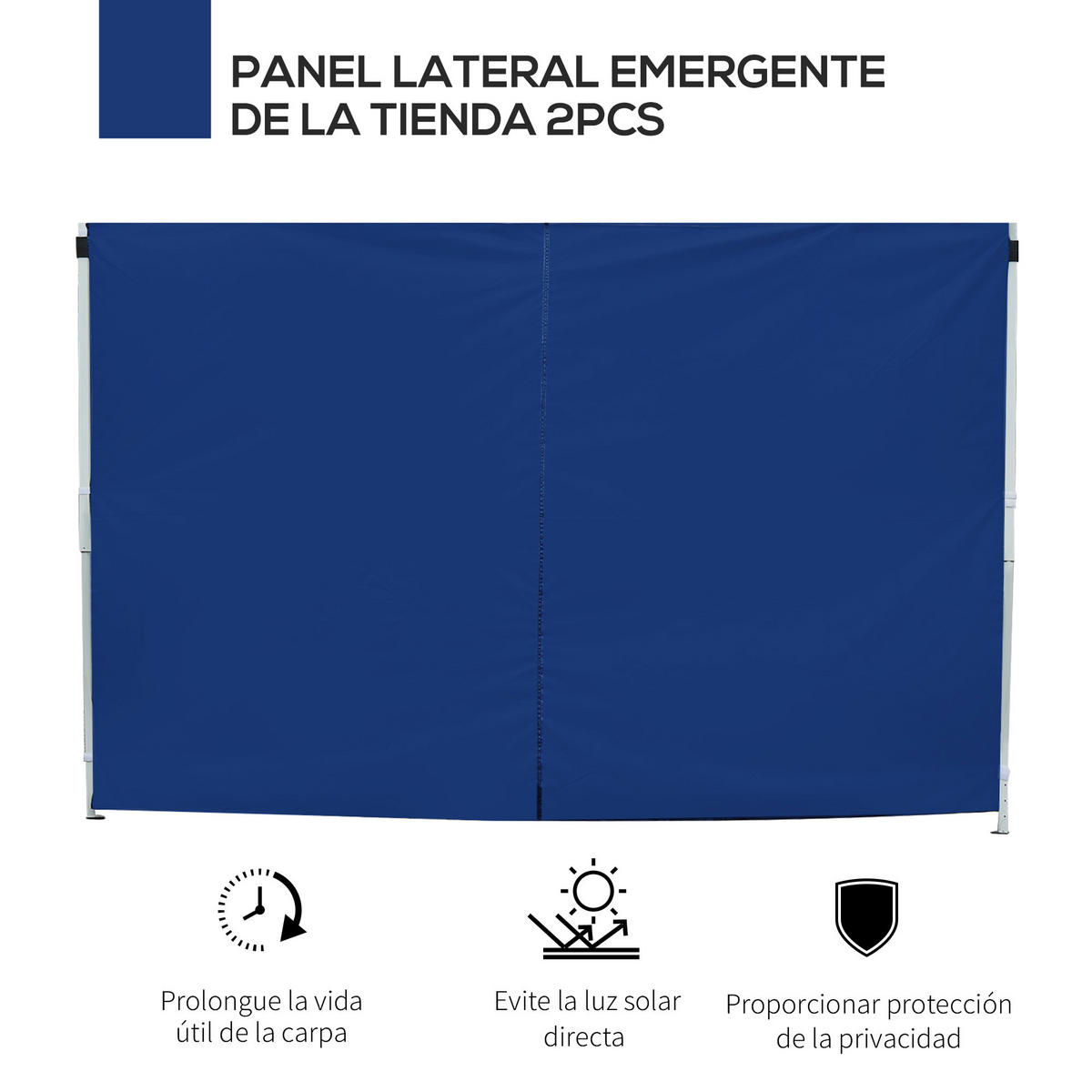 PAVILLON-SEITENTEIL Blau 1 Stück - Blau, Naturmaterialien (300/200cm) - GiPP