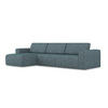 ECKSOFA Links Strukturstoff Stoff Blau - Blau/Blaugrau, Kunststoff/Textil (167/314cm) - Makamii