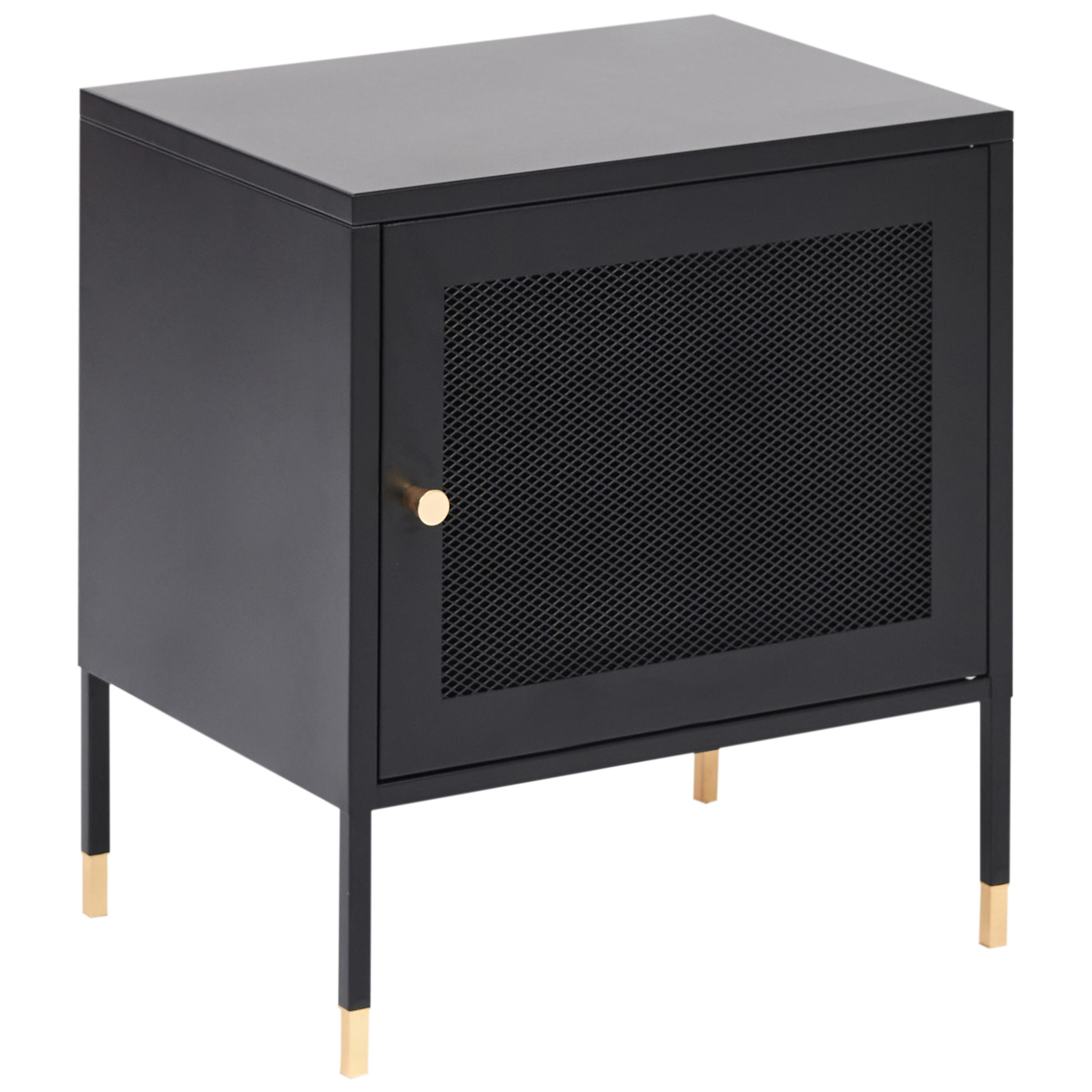 NACHTTISCH Schwarz/Gold Ossett - Goldfarben/Schwarz, Metall (45/50/35cm) - Beliani