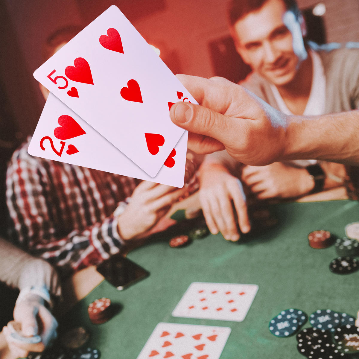 POKERKARTEN Jumbo - Weiß, Kunststoff (13/18cm) - Relaxdays