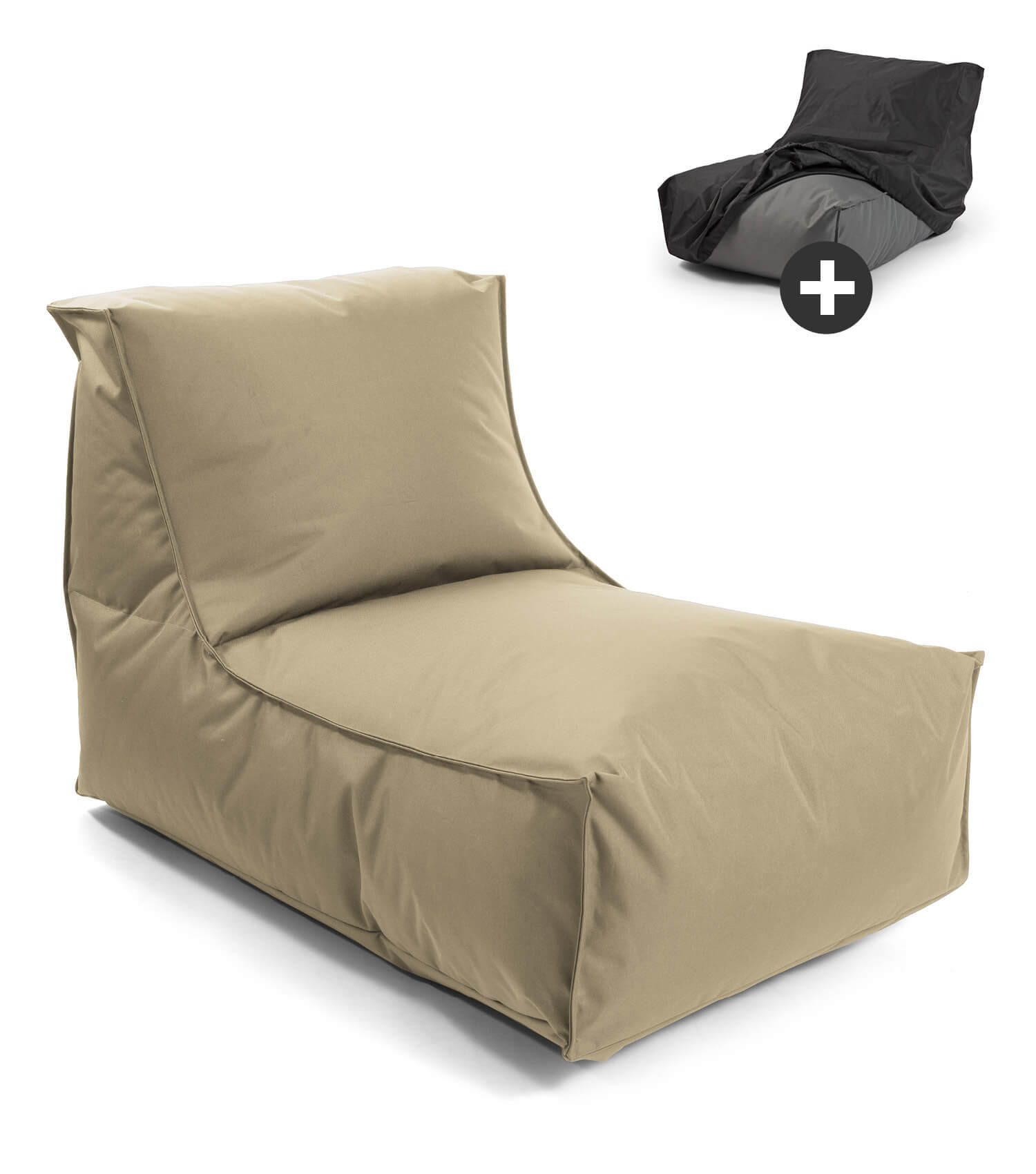 SITZSACK mit Schutzhülle Der Sundowner - Cappuccino, Textil (60/65/95cm) - Mokebo
