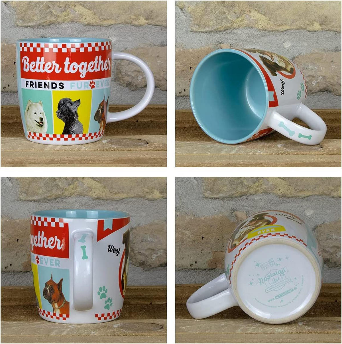 KAFFEETASSE 330 ml Animal Club Better Together Dogs - Multicolor, Keramik (0.33L) - Nostalgic-Art